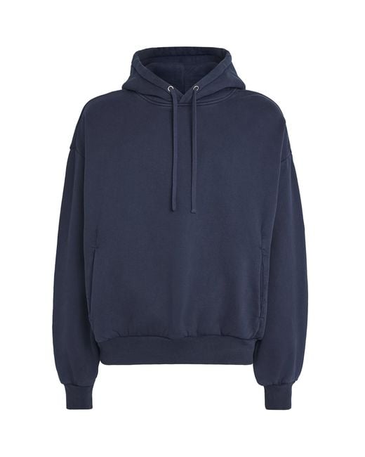 Skims Blue Cotton Fleece Relaxed Hoodie for men