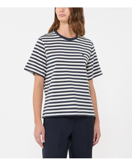 Weekend by Maxmara Blue Cotton Stripe T-Shirt