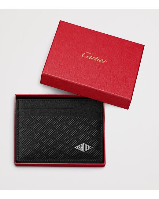 Cartier Black Leather Losange Card Holder for men