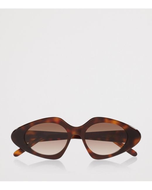 Loewe Brown Tortoiseshell Triangle Slim Sunglasses