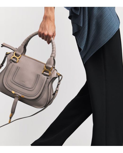Chloé Gray Small Leather Marcie Top-Handle Bag