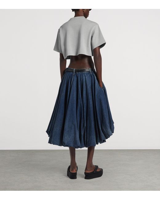 Balenciaga Gray Cotton-Blend Cropped T-Shirt