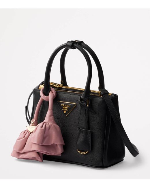 Prada Black Mini Leather Galleria Top-Handle Bag