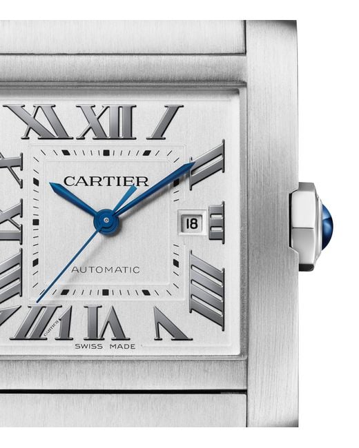 Cartier Gray Large Steel Tank Française Watch