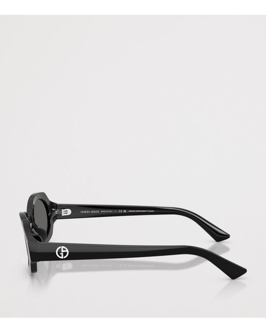 Giorgio Armani Black Oval Sunglasses