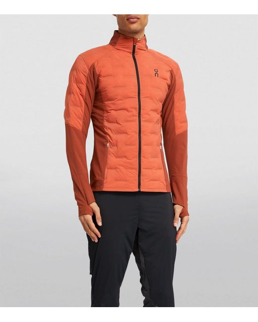 On Shoes Orange Padded Climate Jacket for men