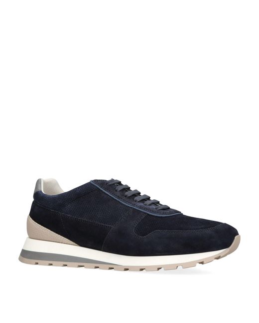 Brunello Cucinelli Blue Runner Suede Low-top Trainers for men