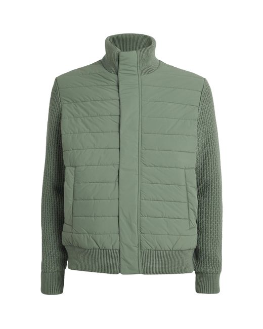 Herno Green Water-Repellent Bomber Jacket for men