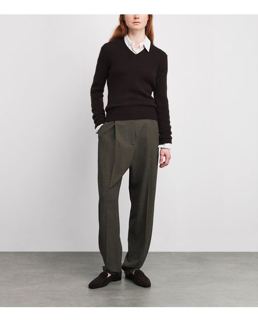 The Row Gray Gianni Sheep Wool Trousers