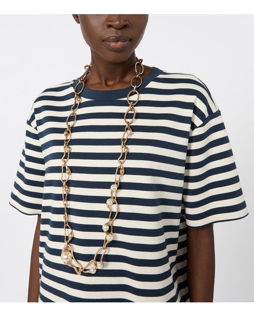 Weekend by Maxmara White Faux Pearl Chain Necklace