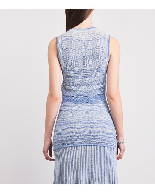 Sandro Blue Metallised Crop Top