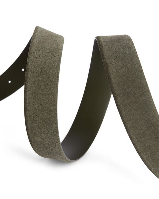 Giorgio Armani Green Suede Reversible Belt Strap for men