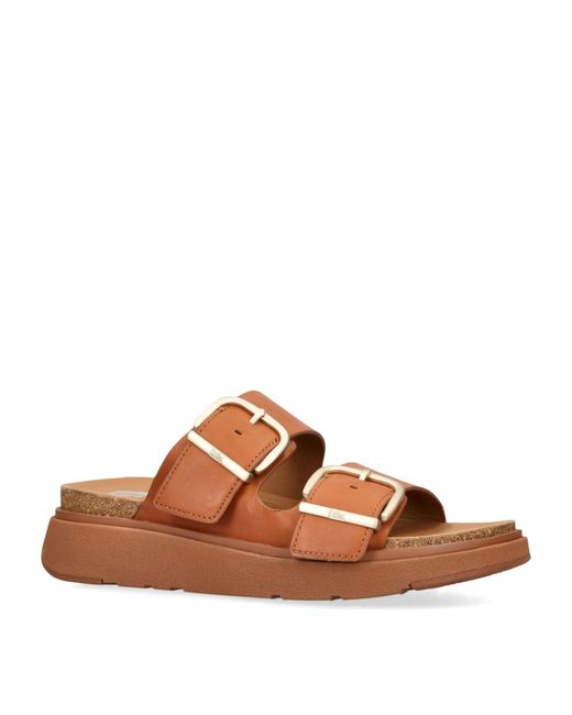 Fitflop Brown Gen-ff Two-buckle Leather Sandals