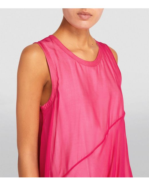 Helmut Lang Pink Silk Bubble-hem Mini Dress