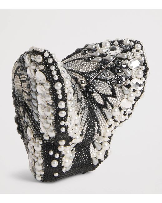 Judith Leiber Gray Embellished Butterfly Clutch Bag
