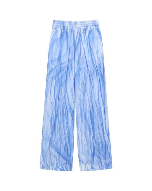 MAX&Co. Blue Cotton Tie-Dye Straight Trousers