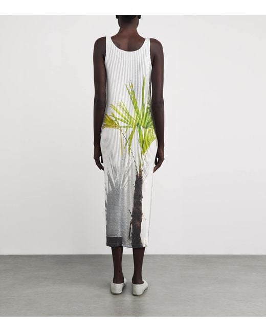 Issey Miyake Metallic Urban Jungle Pleats Midi Dress