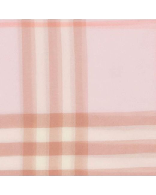 Burberry Pink Wool Check Scarf
