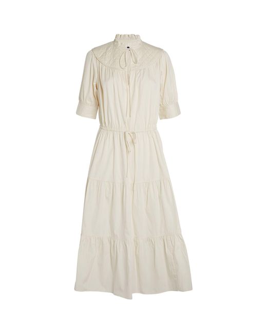 Polo Ralph Lauren White Short-sleeve Gathered Elia Midi Dress