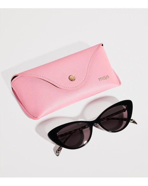 Maje Brown Acetate Cat Eye Sunglasses