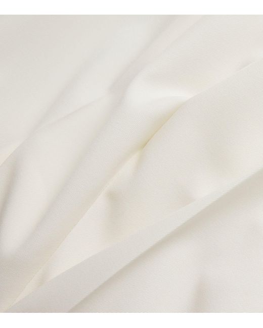 Max Mara White Wool Wide-Leg Tailored Trousers