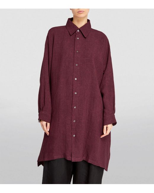 Eskandar Purple Linen A-line Shirt