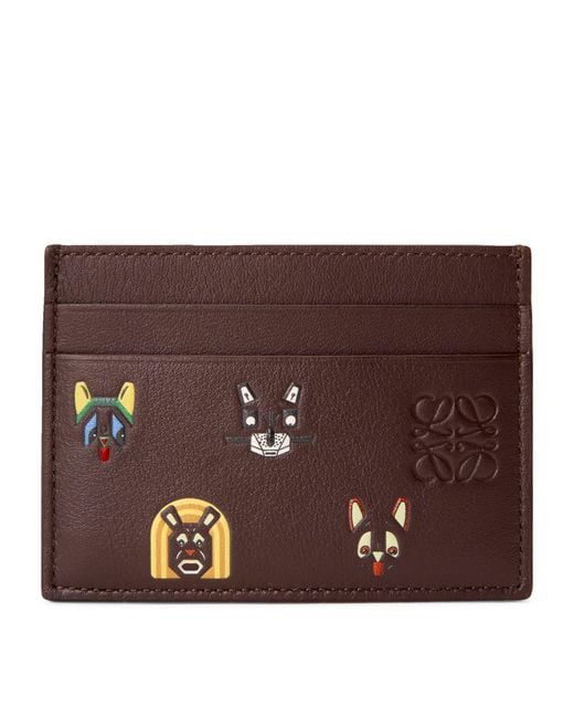 Loewe Brown X Louis Wain Leather Cats Card Holder