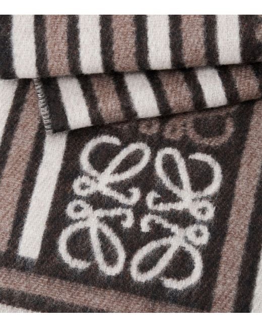 Loewe Black Wool-Cashmere Anagram Scarf