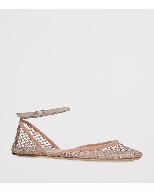 Christopher Esber Pink Mesh Minette Ballet Flats