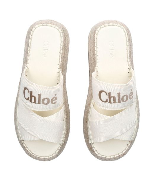 Chloé White Mila Espadrille Sandals