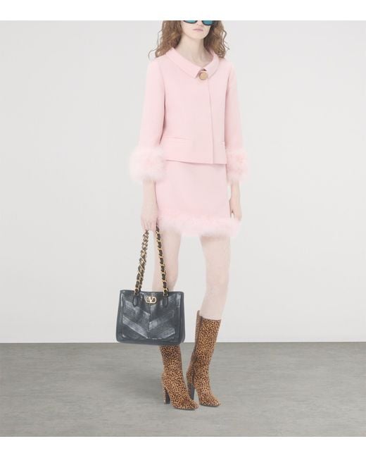Valentino Pink Crepe Cropped Jacket