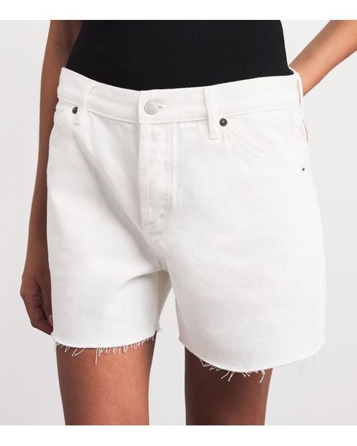 Still Here White Denim Shorts
