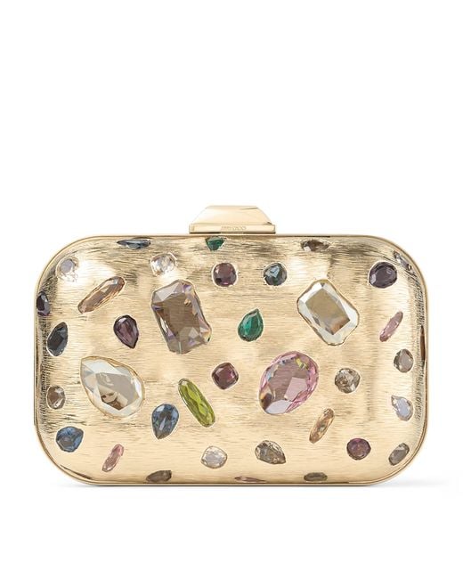 Jimmy Choo Natural Crystal-Embellished Cloud Clutch Bag