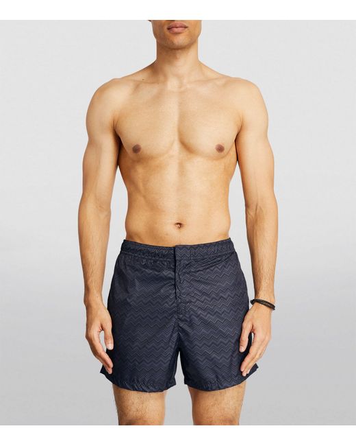 Missoni Blue Zigzag Swim Shorts for men