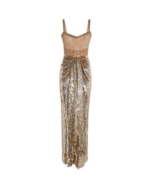 Jenny Packham Metallic Embellished Only You Maxi Dress