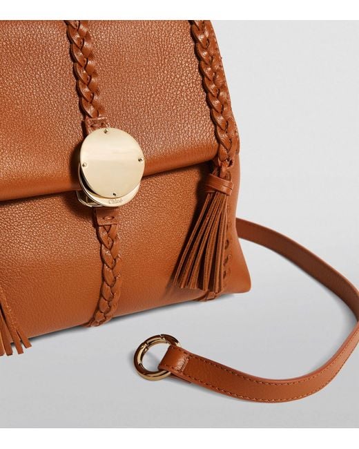 Chloé Brown Small Leather Penelope Shoulder Bag
