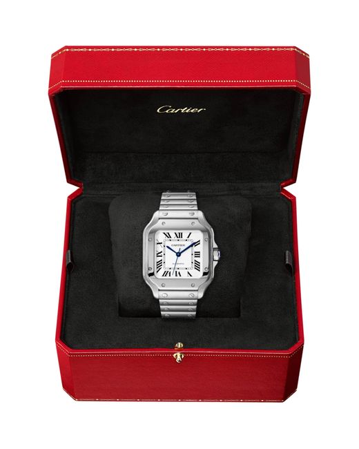 Cartier Metallic Stainless Steel Santos De Watch