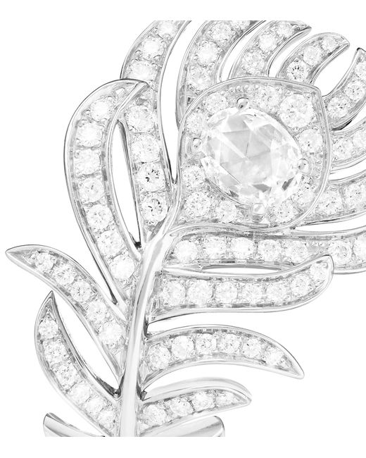 Boucheron White And Diamond Plume De Paon Ring