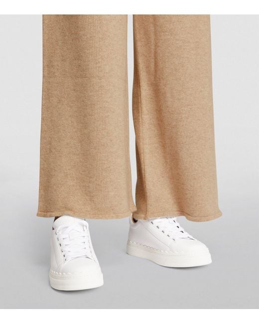 Harrods Natural Cashmere Wide-Leg Sweatpants