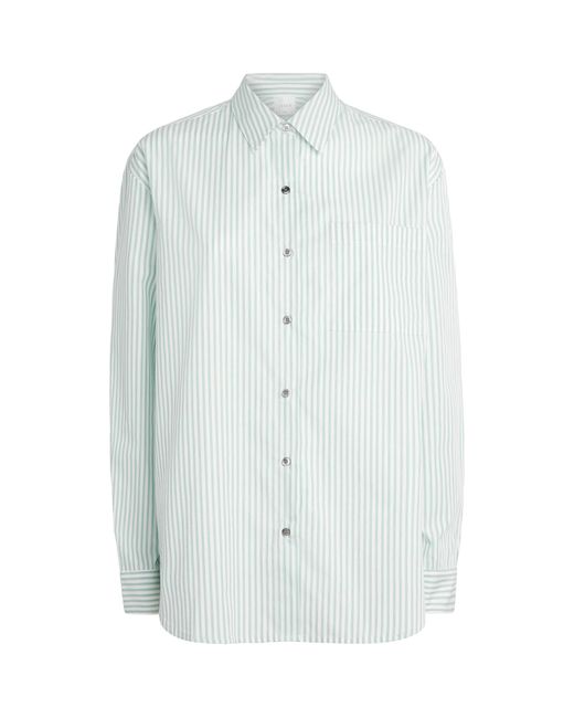 Leset Blue Cotton-Blend Stripe Yoshi Shirt