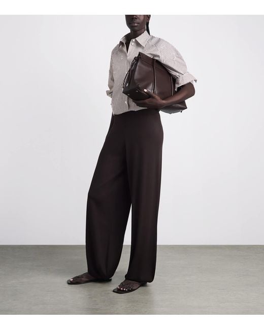 Sandro Gray Cotton Stripe Embellished Shirt
