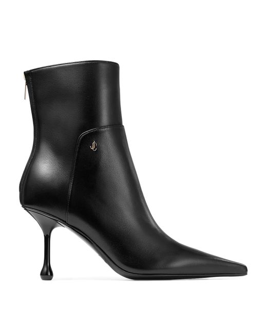 Jimmy Choo Black Cycas 80 Lambskin Ankle Boots