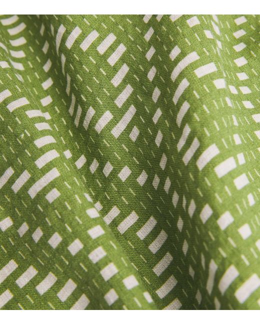 Frescobol Carioca Green Linen Raffia Roberto Shirt for men