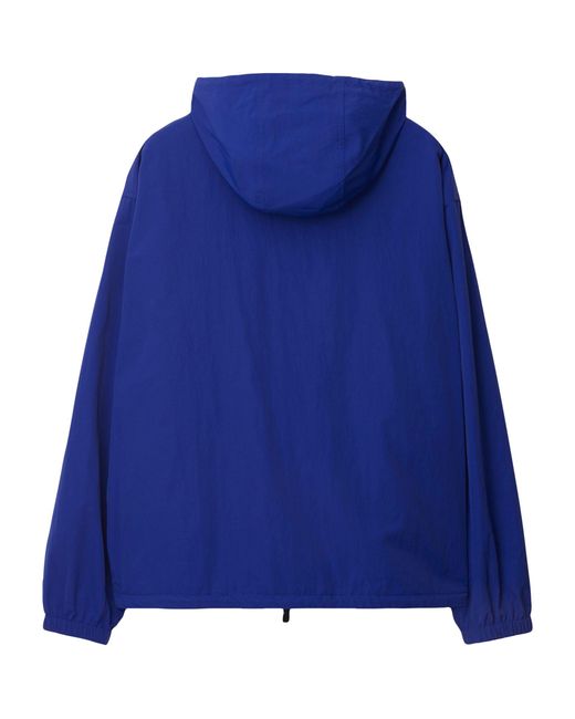 Burberry Blue Hooded Ekd Jacket for men