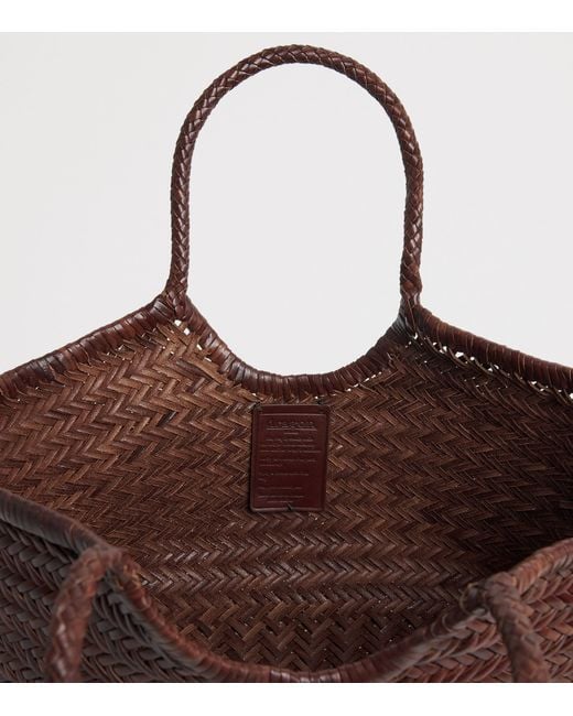 Dragon Diffusion Brown Large Leather Woven Nantucket Tote Bag