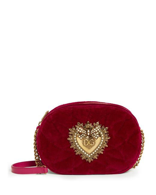 Dolce & Gabbana Red Velvet Devotion Camera Bag