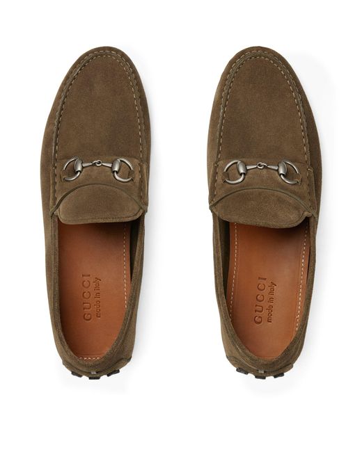 Gucci Brown Leather Horsebit Driving Shoes for men