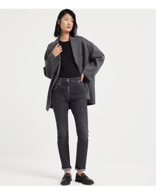 Brunello Cucinelli Black Cashmere-Silk Sweater