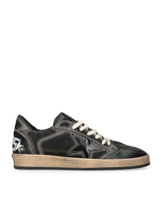 Golden Goose Deluxe Brand Black Denim Ball Star Sneakers for men