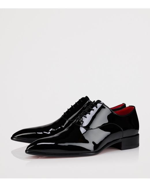 Christian Louboutin Black Pelvis Patent Leather Oxford Shoes for men